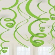 Green Hanging Swirls x12